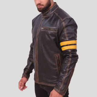 Cafe Racer Leather Jacket – Men’s Black Design