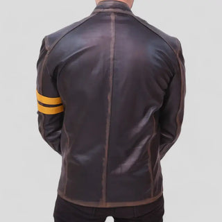 Stylish Men's Black Cafe Racer Leather Jacket