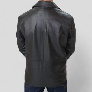 Men’s Premium Black Leather Blazer