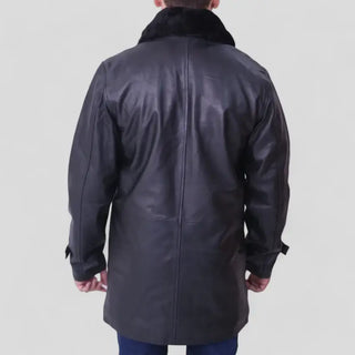 Men's Stylish Black Blazer with Fur Collar