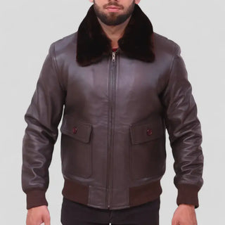 Men's Brown G-1 Bomber Jacket – US Navy Leather Style