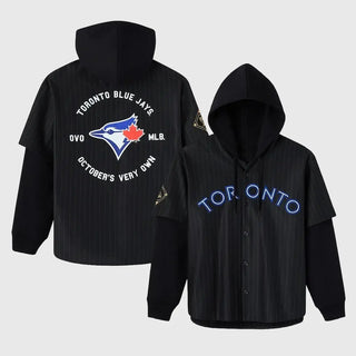 Men's Toronto Blue Jays OVO x MLB Black Jersey Button