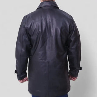 Black Leather Coat for Men