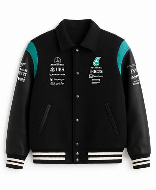 Mercedes-AMG Petronas Black & Teal Varsity Jacket