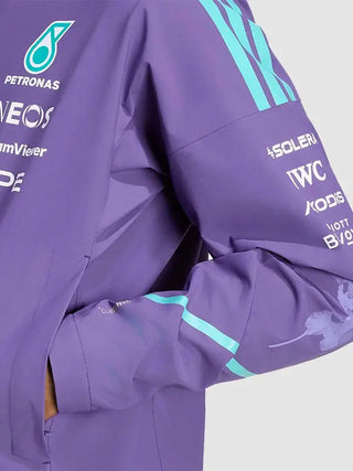 Mercedes AMG F1 Vanda Bloom Team Rain Purple Jacket For Men & Women
