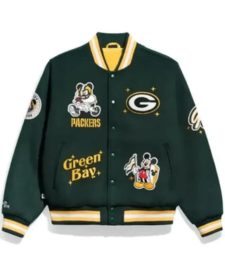 Mickey Mouse x Green Bay Packers Varsity Jacket