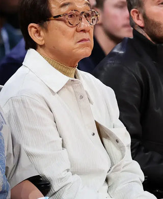 NBA Jackie Chan China Game 2026 White Cotton Jacket For Men & Women