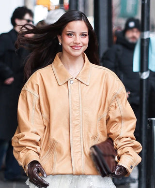 NYFW 2026 Emilia Mernes Brown Leather Jacket