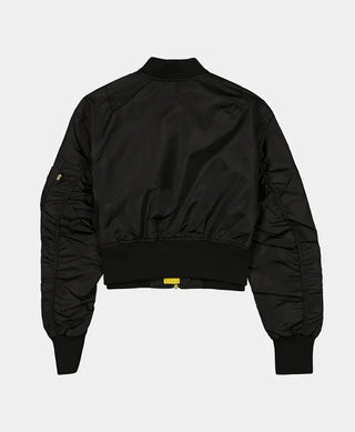 NY Alpha x New Era L-2B Cropped Bomber Black Zip Jacket