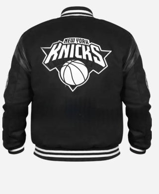 NY Knicks Clutch Hitter Varsity Black Jacket
