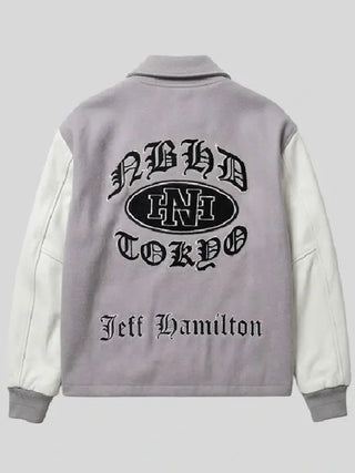 Neighborhood x Jeff Hamilton 2026 Varsity Grey & White Jacket For Men & Women