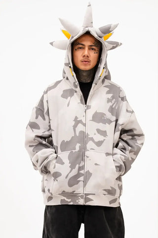 Neptun x Sonic Silver Full Zip Hoodie For Men & Women