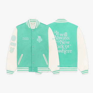 New York or Nowhere Liberty Motto Varsity Jacket