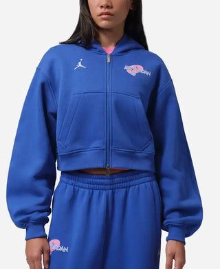 Nike Jordan x Brooklyn Space Jam Blue Cropped Hoodie