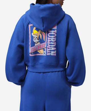 Nike Jordan x Brooklyn Space Jam Blue Cropped Hoodie For Men & Women