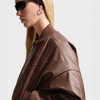 Nike Women Therma Fit Bomber Brown Jacket For Women