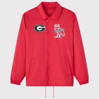 OVO Georgia Bulldogs Full-Snap Red Coaches Jacket