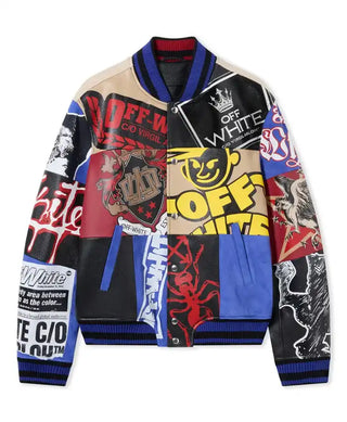 Off White Multipatch Varsity bomber Jacket