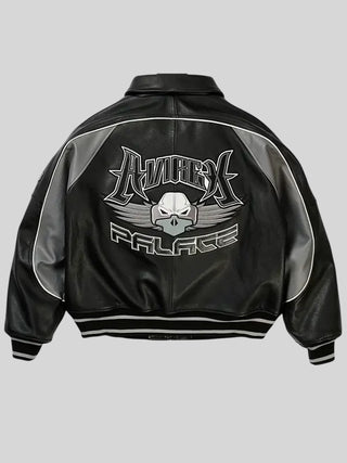 Palace avirex bomber black leather Jacket