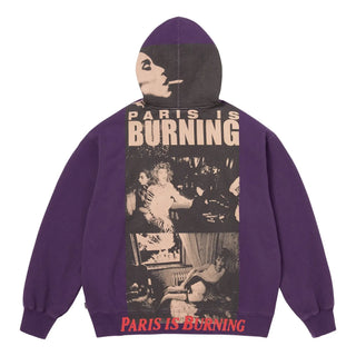 Paris Is Burning Zip Up Hooded  Purple Sweatshirt