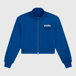 Parke Summerland Blue Zipper Up Fleece Mockneck Jacket