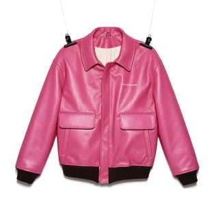 Peaceminusone × Wildside Pink Leather Blouson