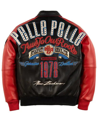 Pelle Pelle True To Our Roots Red & Black Leather Jacket For Men & Women