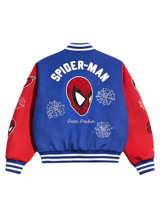 Peter Parker Spider Man Varsity Blue and Red Jacket