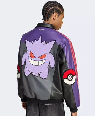Pokemon Adidas 8 Ball Gengar leather Jacket