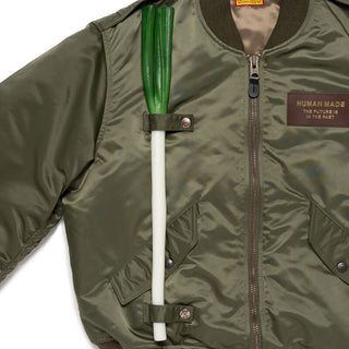 Pokeymon  humanmade x satin bomber olive green jackets