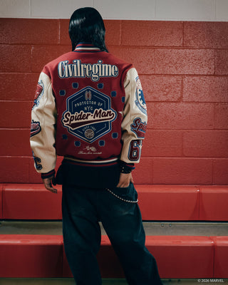 Protector Of NYC Red and Sand Letterman Jacket For Men & Women