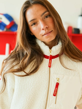 Province of Canada x Heated Rivalry Fleece White Zipper Jacket