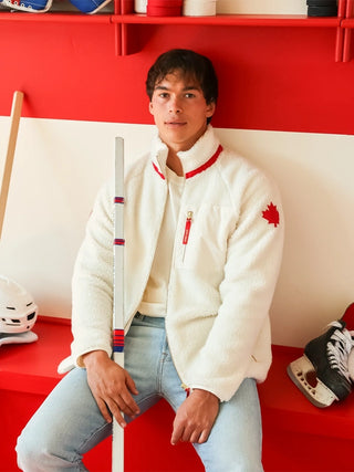Province of Canada x Heated Rivalry Fleece White Zipper Jacket For Men & Women