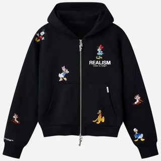 Realism x Disney Back To Front Black Hoodie For Men & Women