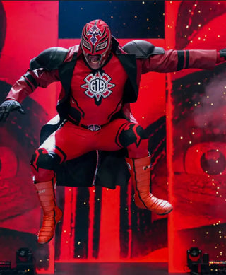 Rey Mysterio WrestleMania 42 Red Leather Coat