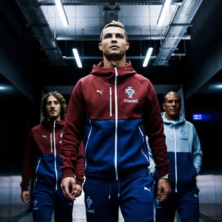 Ronaldo Portugal PUMATECH Full-Zip Maroon Hoodie For Men & Women