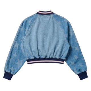 SST Denim Graphic Bomber Jacket