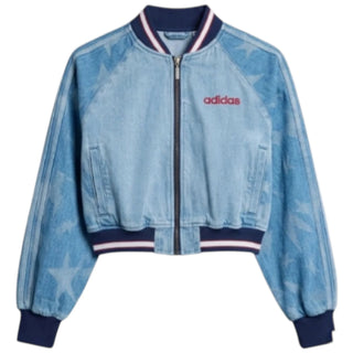 SST Denim Graphic Varsity Bomber Jacket
