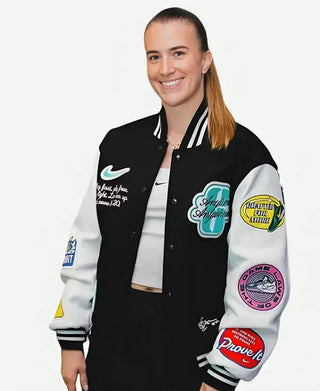 Sabrina Ionescu Any Time Any Where Varsity Jacket