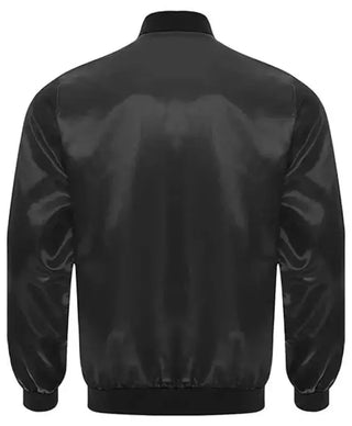 Scary Pumpkin Black Satin Bomber Jacket For Men & Women