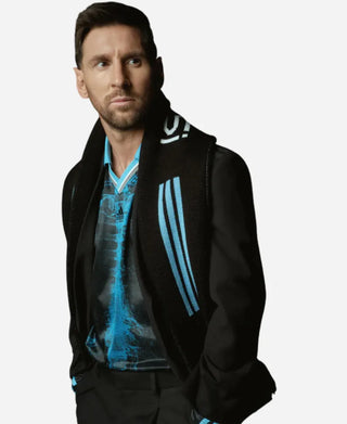 Shop Adidas x Kith Messi Football Black Double Breasted Suiting Coat For Sale