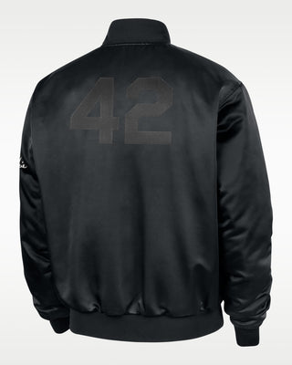 Shop Nike Sportswear x Jackie Robinson Black Satin Jacket