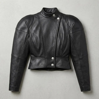 Sophie Thatcher Tacked Sleeve Black Jacket