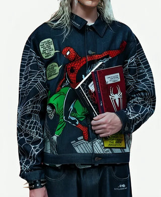 Spider-Man Webs Concrete Denim Jacket
