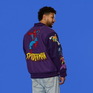 Spider Man 90's Varsity Purple Jacket For Men & Women