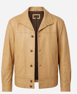 Spider Man Barlin Photocall Tom Holland Leather Tan Jacket
