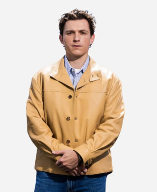 Spider Man Photocall Barlin Tom Holland Leather Jacket