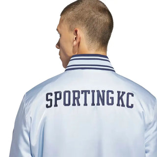 Sporting Kansas City adidas MLS x US Sports Full-Snap Bomber Jacket - Light Blue