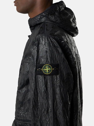 Stone Island Slick Nylon Tela-TC hooded Black Jacket For Men & Women