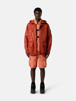 Stone Island Slick Nylon Tela-TC hooded Orange Jacket